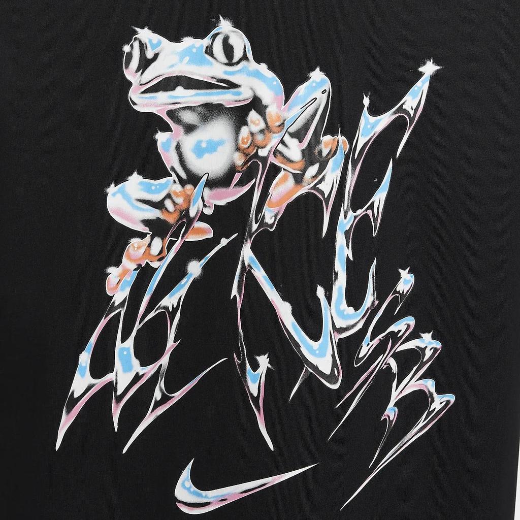 Nike Sb абстрактный принт дизайн удобный свободный крой круглый вырез короткий рукав футболка мужские топы черный FZ5286-010