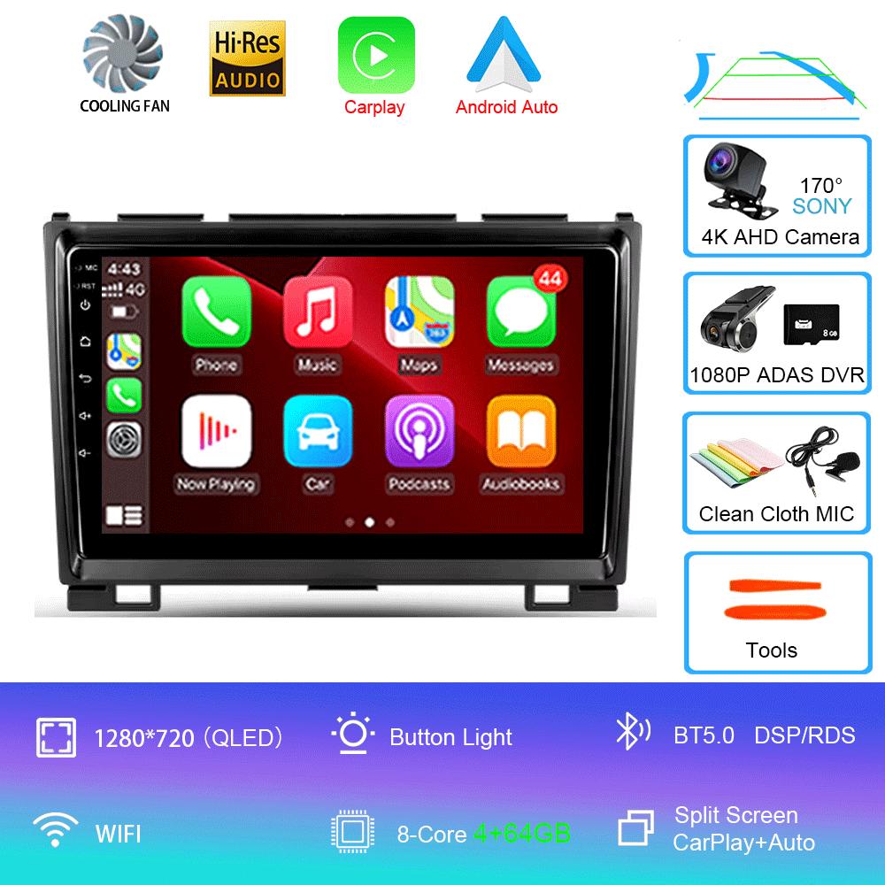 Автомобильное радио Android 14 Carplay для Great Wall Haval Hover H5 H3 2011 - 2016 Навигация Мультимедийный проигрыватель Стерео WiFi+4G видео BT