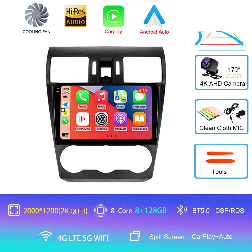 Автомобильное радио Android 14 Carplay для Subaru WRX Forester 4 SJ 2016 2017 2018 - 2022 Навигация GPS Мультимедийный проигрыватель Wi-Fi+4G BT DSP
