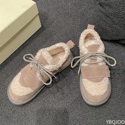 Осень зима новая женская повседневная хлопковая обувь ретро на шнуровке холодостойкая теплая простая удобная женская обувь