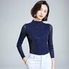 High Neck Mesh Base Shirt for Women In Autumn Winter Sparkling Silk Long Sleeved Western-style Small Shirt Shiny Mesh Top for Women Shirt