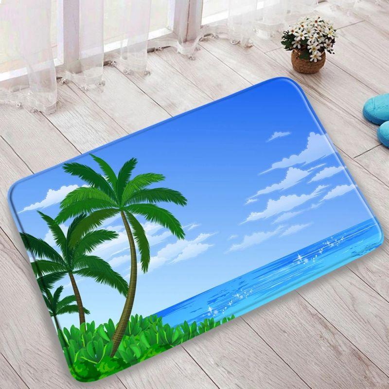 Коврик для ванной Ocean Beach Landscape, суперабсорбирующий, для слива на кухне, нескользящий, для туалета, ванной комнаты, ковер для домашнего декора, коврики для душа