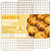 2 PCS Cooling Racks for Cooking and Baking, 15x10 Inches Stainless Steel Cooling Rack, Sheet Pan with Wire Rack for Baking Sheet, Bacon Rack Oven