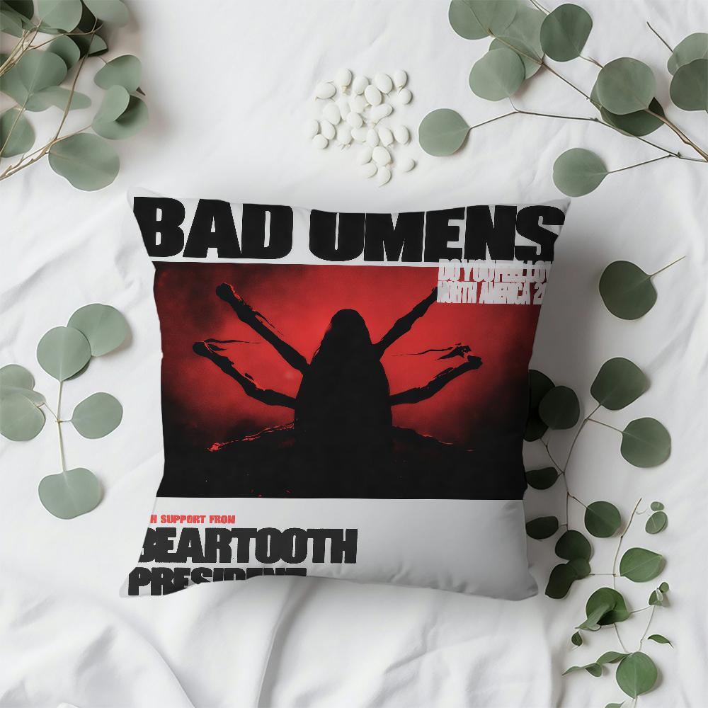 Чехол на подушку с принтом группы B-Bad Omens Для дивана, автомобиля, офиса, кафе Мягкий и удобный Двусторонний принт Чехол на подушку