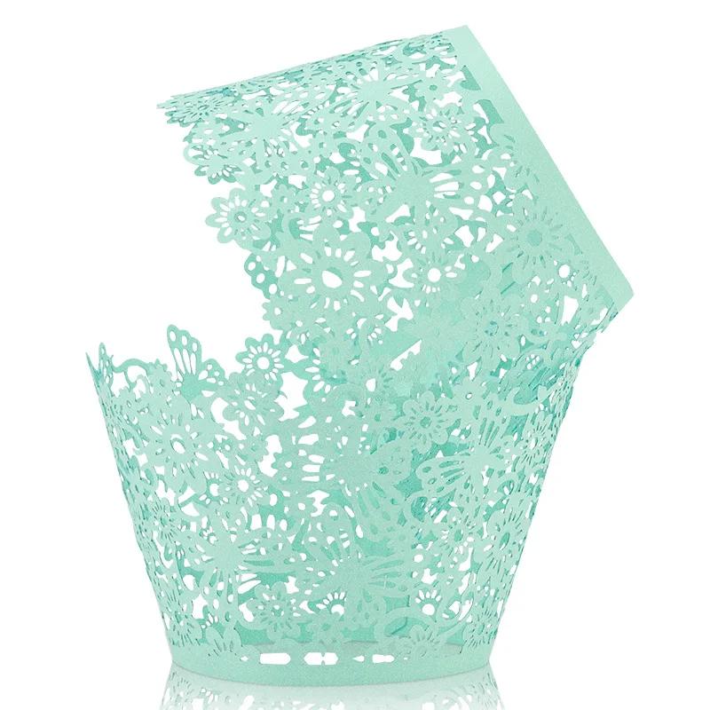 50 шт. лазерная резка полых формочек для кексов, формочек для выпечки кексов на детский праздник, свадьбу, день рождения, вечеринку, украшение торта