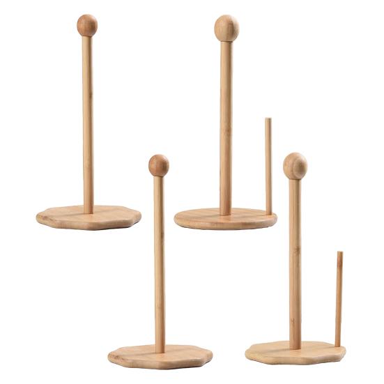 Бамбуковый держатель для бумажных полотенец, деревенский стоячий органайзер для бумажных полотенец, диспенсер для рулонов для кухонной столешницы, ванной комнаты, обеденного стола