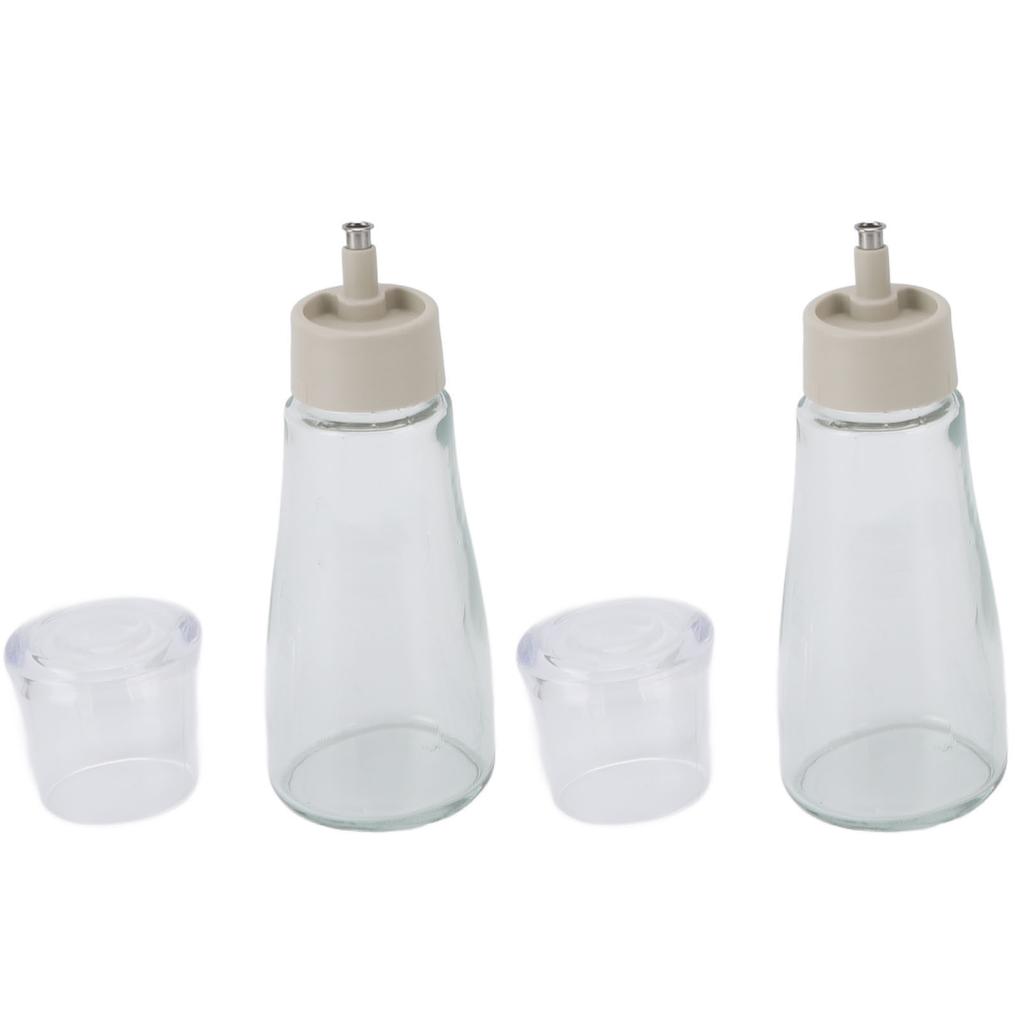 2PCS Mouthwash Dispensers Stainless Steel and Glass Multifunctional Refillable Mouthwash Dispenser