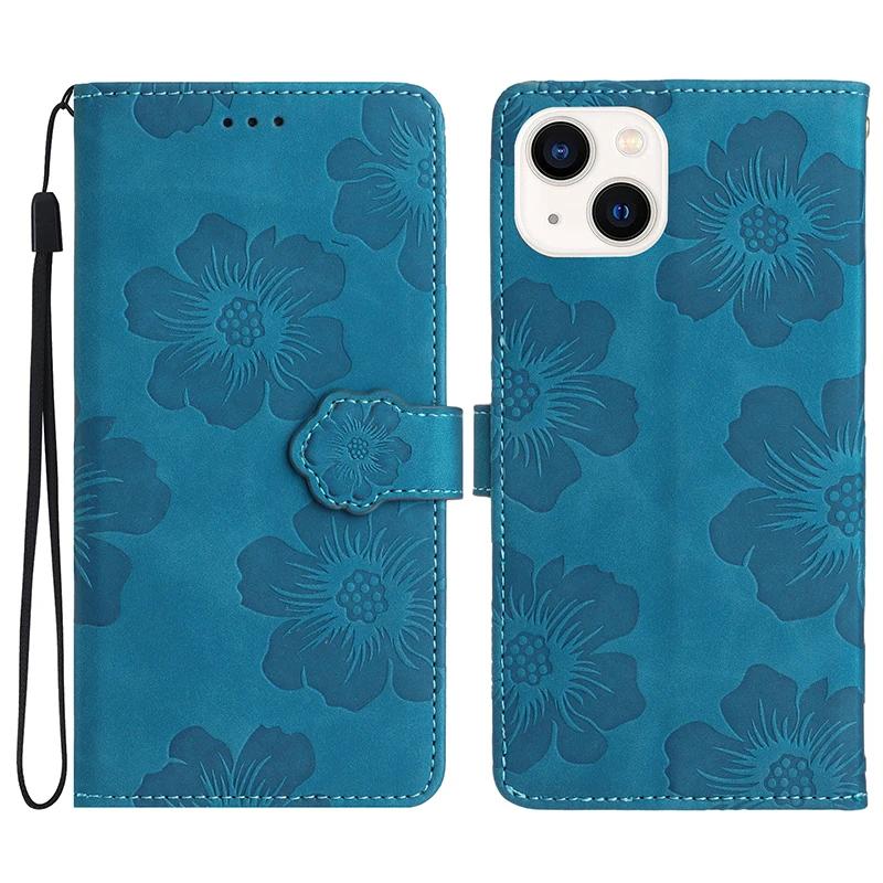 Чехол-бумажник с рисунком бабочек и цветов из ПУ-кожи для iPhone 16 15 14 Plus 13 12 11 Pro Max X XR XS Max 10, с защелкой, держателем для карт, ремешком