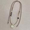 Imitation Pearl Beads Sweater Chain French Irregular Round Double Layered Rope Chain  Women