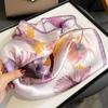 Fashion 100% Real Pure Silk Headscarf Square Satin Scarf For Women Shawl Foulard Hijab Neckerchief Bandana Wrist Bufanda Echarpe
