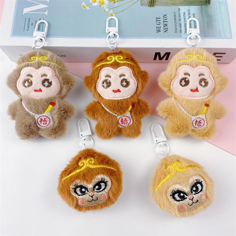 Мультяшная плюшевая кукла-обезьянка, брелок, подвеска, милая брошь в виде маленькой обезьянки, украшения для рюкзака, аксессуары, подарки на день рождения