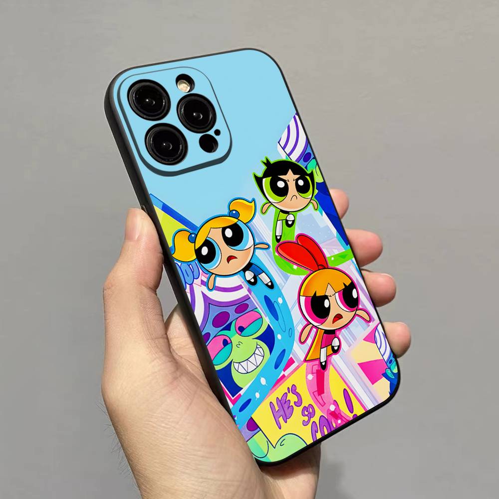 Мягкий чехол-накладка P-Powerpuff-GirlS для IPhone 17 16 Pro Max 15 12 11 16e 13 Mini 14 15 Plus