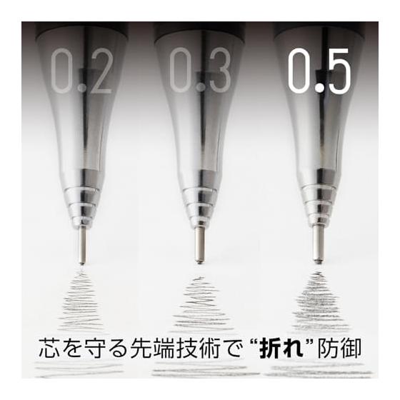 Механический карандаш Pentel Orenz 0,5 мм, Ягодный фиолетовый (XPP505-GV) - Пишет в 3 раза дольше одним нажатием, Неломающийся стержень