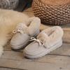Мода 2024 Зимние Женские Хлопковые Туфли Удобные Плюшевые Теплые Снежные Сапоги Женские Повседневные Плоские Короткие Ботинки Однотонные Меховые Женские Туфли