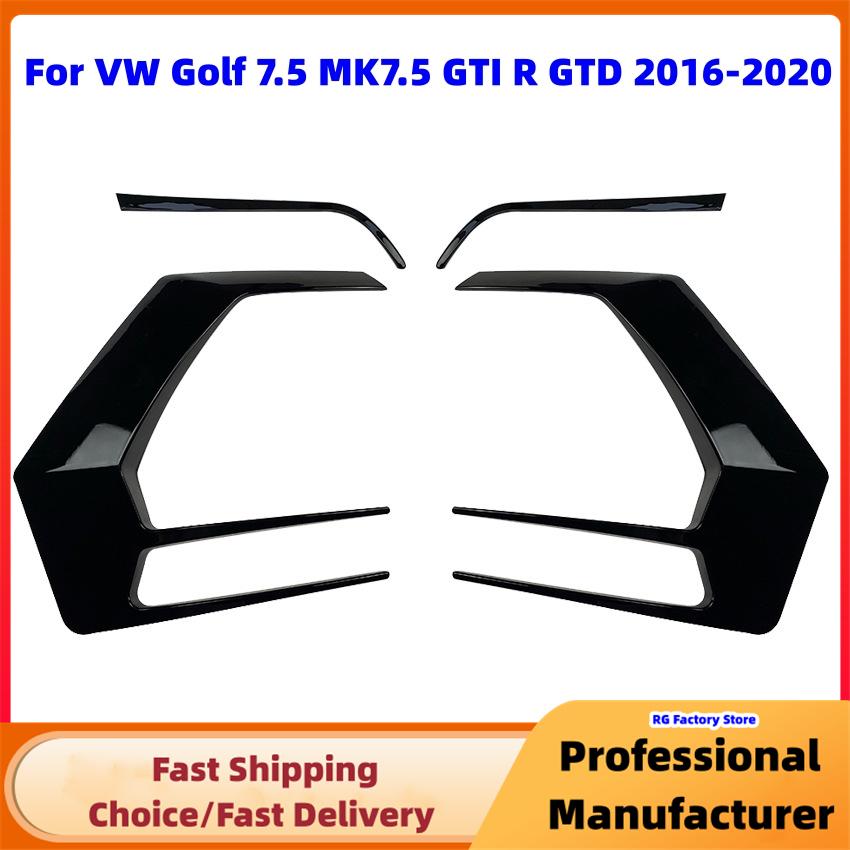 Car Rear Bumper Splitter Canard For VW Golf 7 MK7 MK7.5 GTI R GTD 2013-2020 Rear Tail Lamp Light Cover Trim