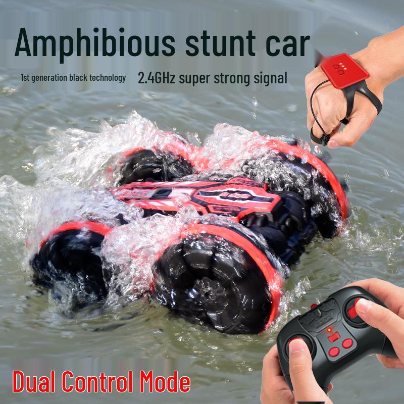 2.4G Remote Control Amphibious Car - Four-Wheel Drive, Double-Sided Stunt, Tumbling Toy
