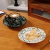 Винтажный керамический набор для кофе с цветами (чашка и блюдце)