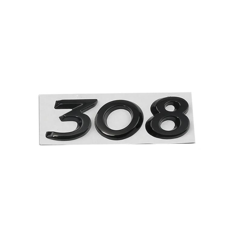 Car Metal Rear Trunk Boot Letters Logo Badge Emblem Decal Sticker For Peugeot 206 207 301 308 307 408 508 Decoration Accessories