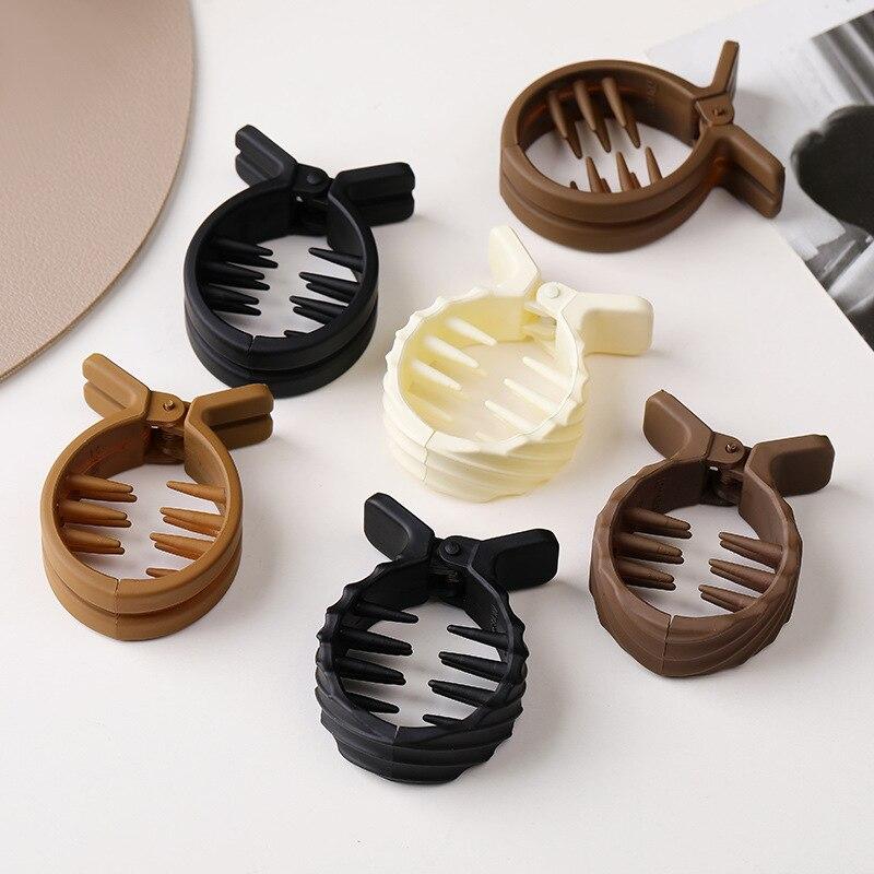 Круглая заколка для волос Grab High Ponytail Fixed Artifact Claw Hairpin Women Back Head Frosted Hairpin Anti-Low Style Claw Hairstyle Clip