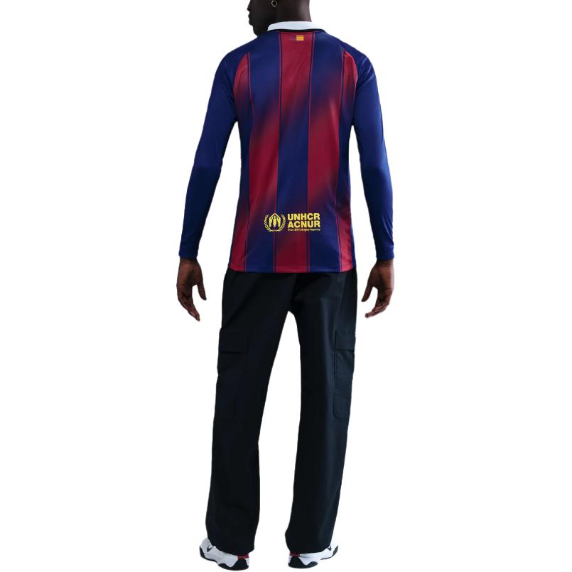 Nike ФК Барселона 2025/26 Домашняя игровая футболка для мужчин Nike Dri-FIT Футбольная реплика с длинным рукавом HJ4611-456