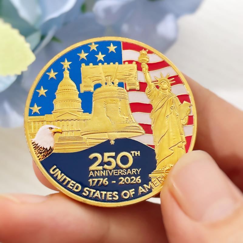 США 250-летие Памятная монета 1776-2026 Американский орел Сувенирная монета Металлические изделия Эмблема