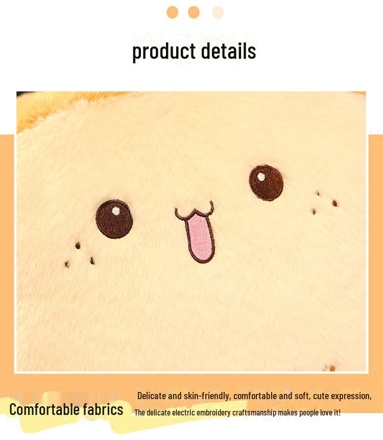 Creative Toast Hand Warmer Cushion – Cute, Skin-Friendly, Soft, and Cozy Pillow with Hand Inserts