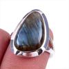 Natural Labradorite Gemstone Handmade 925 Solid Silver Jewelry Ring Size 6 O7H17