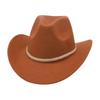 Vintage Ethnic Style Neutral Hat Solid Color And Western Cowboy Hat Felt Hat Woolen Top Hat