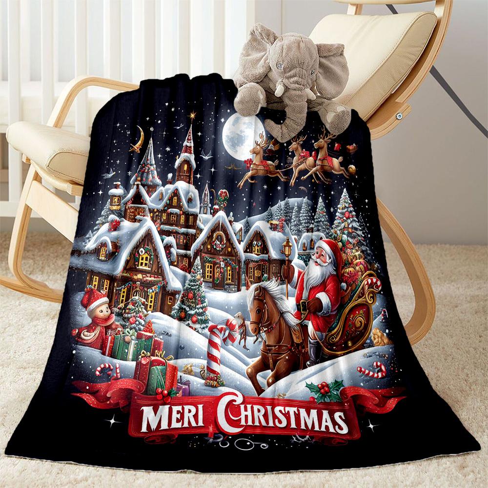 Merry Christmas Santa Claus Blankets are suitable for living rooms, bedrooms, camping, and other places, making them an ideal choice for gifts.