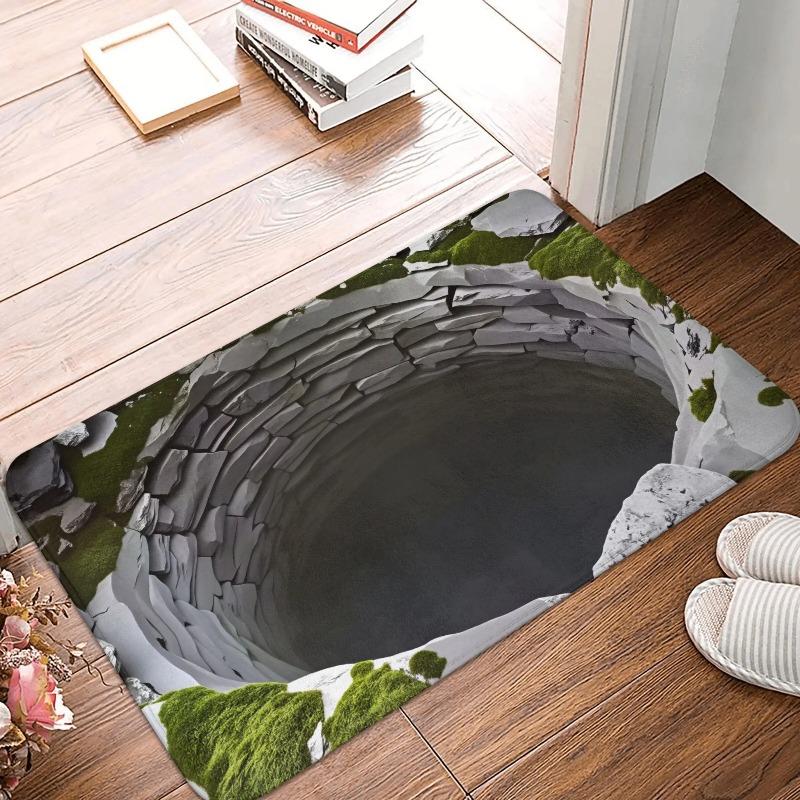 3D коврик-дверь с рисунком пещерной норы, противоскользящий, для входа, кухни, ванной, пола, ковер для сада, подстилка под ноги