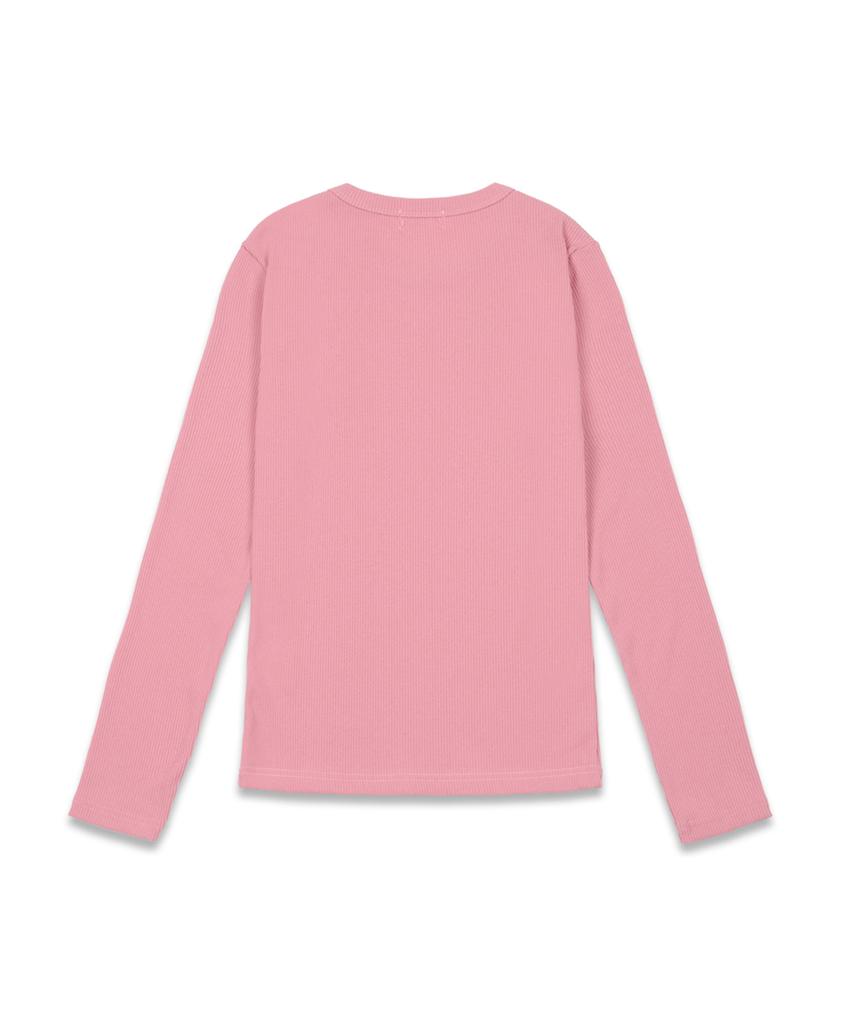 MACKY Daisy Patch Slim T-Shirt Pink