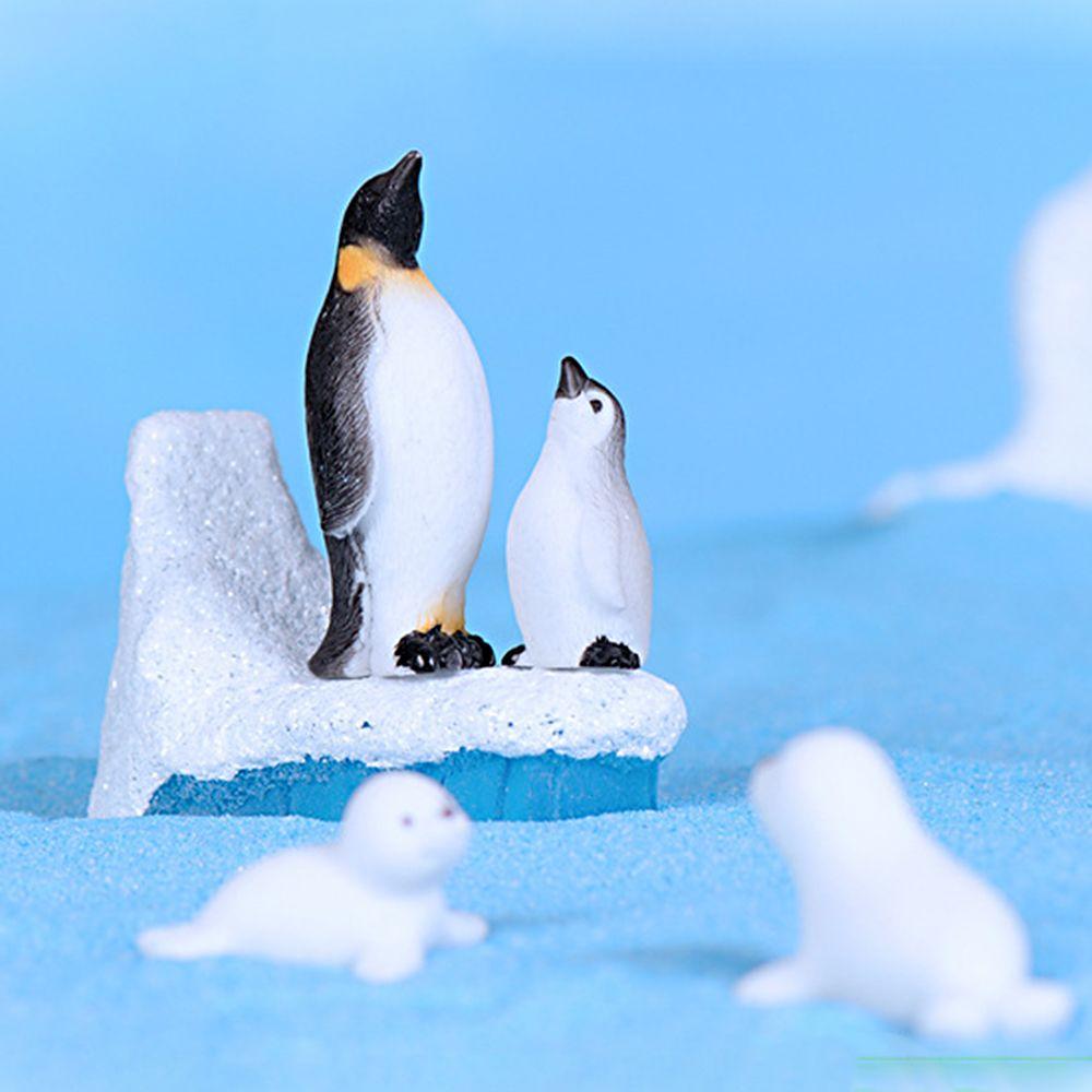 Cute Mini Animal Statue Miniature Model Micro Iceberg Series Resin Ornaments Handcraft Figurine