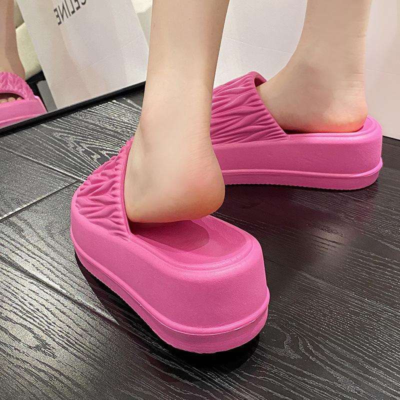 Новые летние женские тапочки на платформе EVA, повседневная обувь с открытым носком для женщин, удобная нескользящая пляжная обувь на плоской подошве