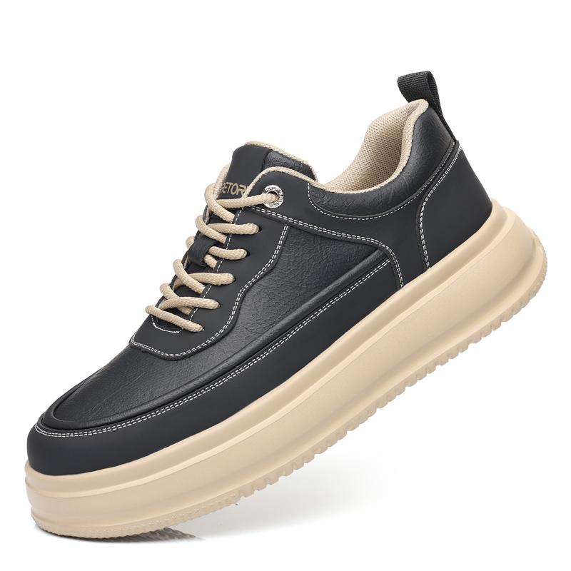 Fashion Versatile Outdoor Walking Shoes Fashion Brand Skate Shoes Men's Leather Platform Casual Shoes Wear-resistant Men's Oxford Flats