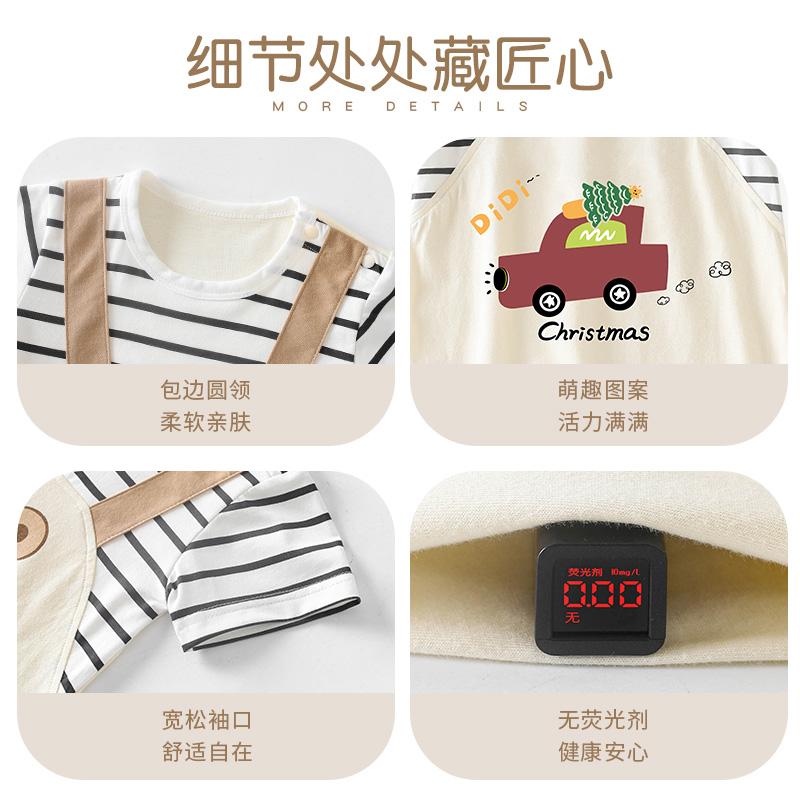 Baby jumpsuit A-class pure cotton summer thin style newborn baby clothes short sleeved khai short sleeved crawling clothes