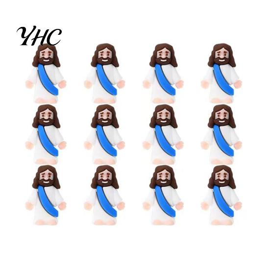 PVC Jesus Figure 12/48Pcs Mini Figurine Savior Model Statue Sculpture Desktop Decoration Easter Ornament Christmas Festival Gift