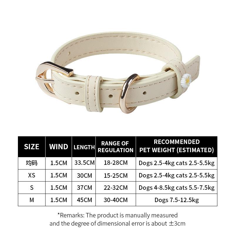 Strictly select the new microfiber leather small daisy cat jewelry collar ultra-light noble pet supplies collar choice