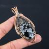 Snowflake Obsidian Gemstone Pure Copper Wire Wrapped Handmade Pendant Jewelry