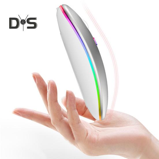 Беспроводная Bluetooth-совместимая мышь, перезаряжаемая мышь для ноутбука со светодиодной подсветкой, мышь с двухрежимным подключением USB 2.4G