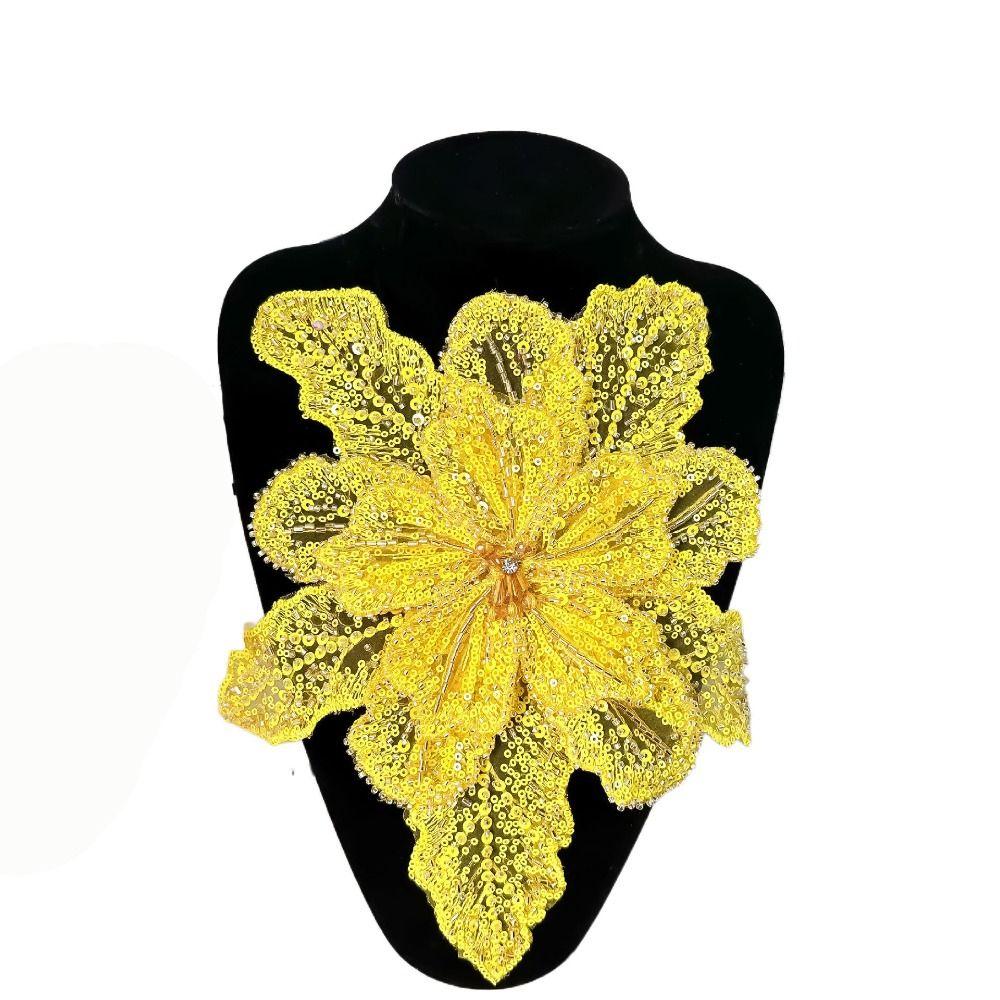 Блестящий Цветок Многослойные Аппликации Брошь для Одежды Аппликация для Одежды Нашивки для Одежды Женщины