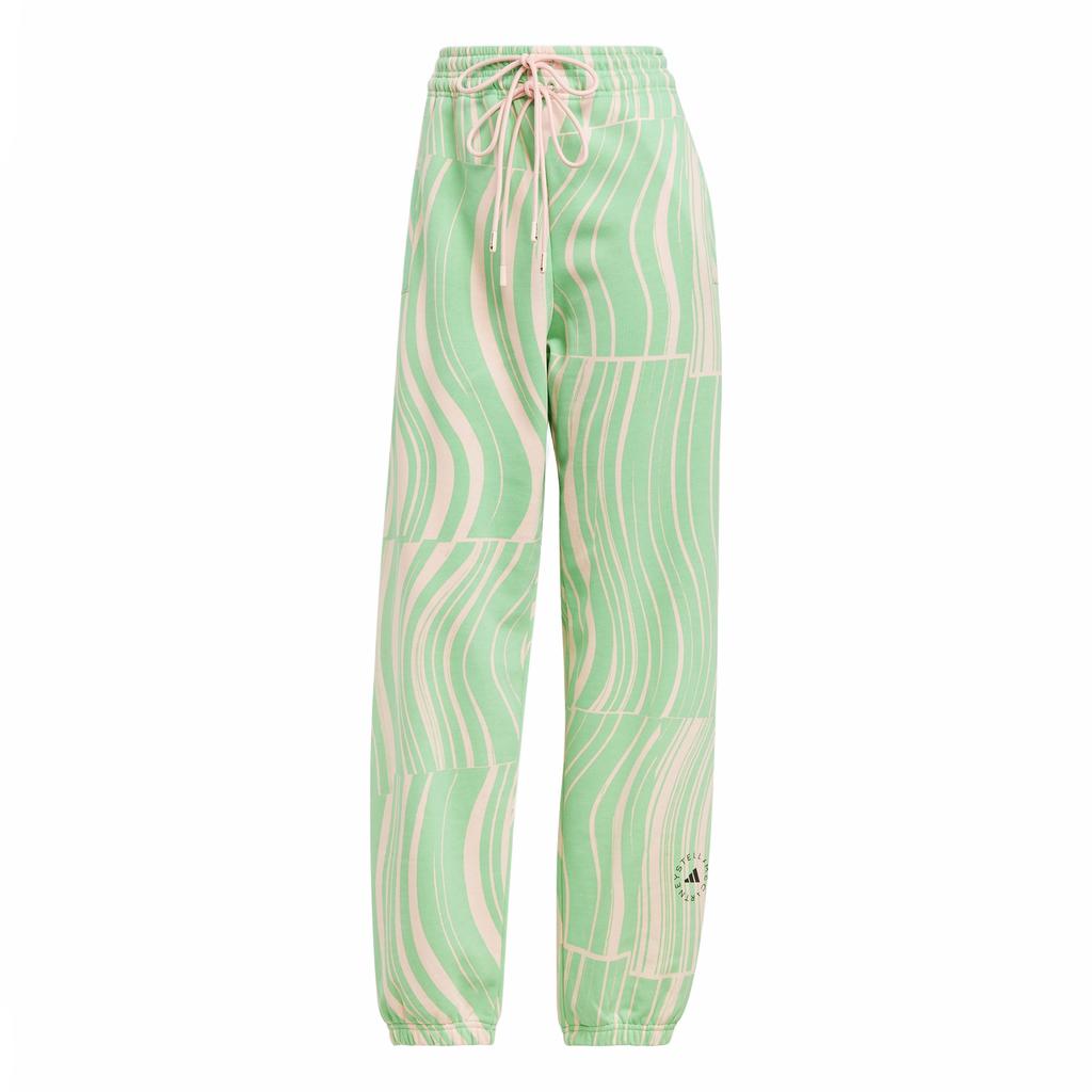 Adidas Truecasuals Спортивные брюки прямого покроя с высокой талией и принтом, женские плавки, ярко-зеленые, светло-розовые, HT1104