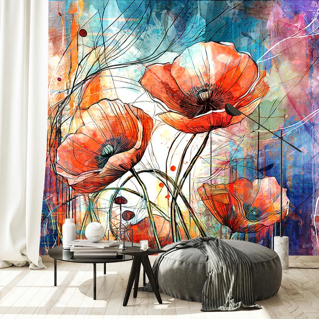 Wallpaper Abstract Poppies