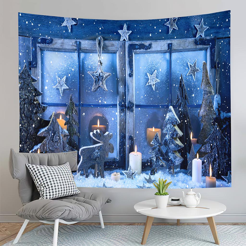 Рождественский гобелен, зимний гобелен со снежинкой, милый гобелен со снеговиком, настенный гобелен для спальни, домашний декор, гобелен