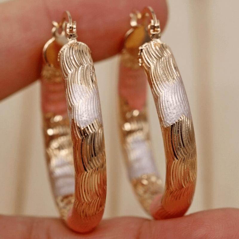 Уникальные золотые серьги-кольца, медные украшения, винтажный элегантный стиль, подходящие для женщин, летние повседневные серьги