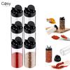 6 шт./12 шт. Прозрачная крышка-раскладушка Банка для специй для кухни, Банка для специй для барбекю на открытом воздухе Пластиковая банка для специй с крышкой-шейкером