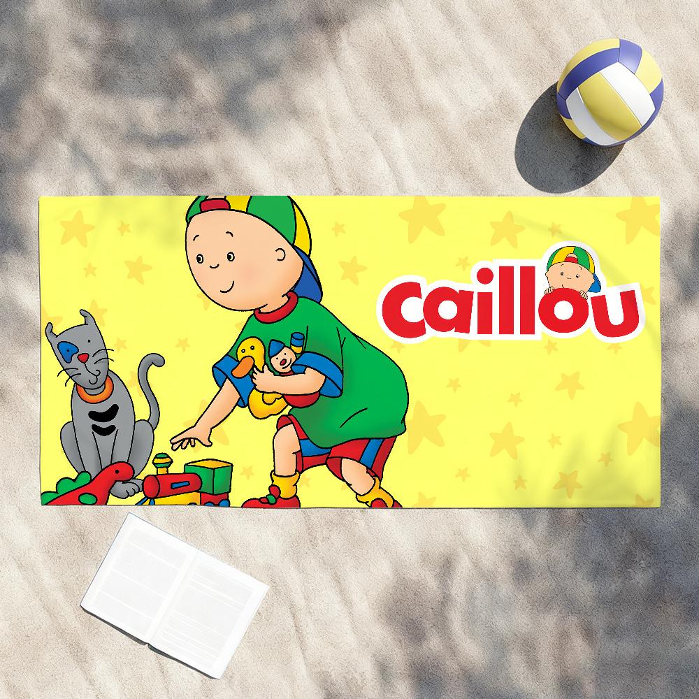 Милое мультяшное полотенце C-Caillou для душа, сауны, путешествий, спа, быстросохнущие, аксессуары для спортзала, мягкие большие пляжные полотенца