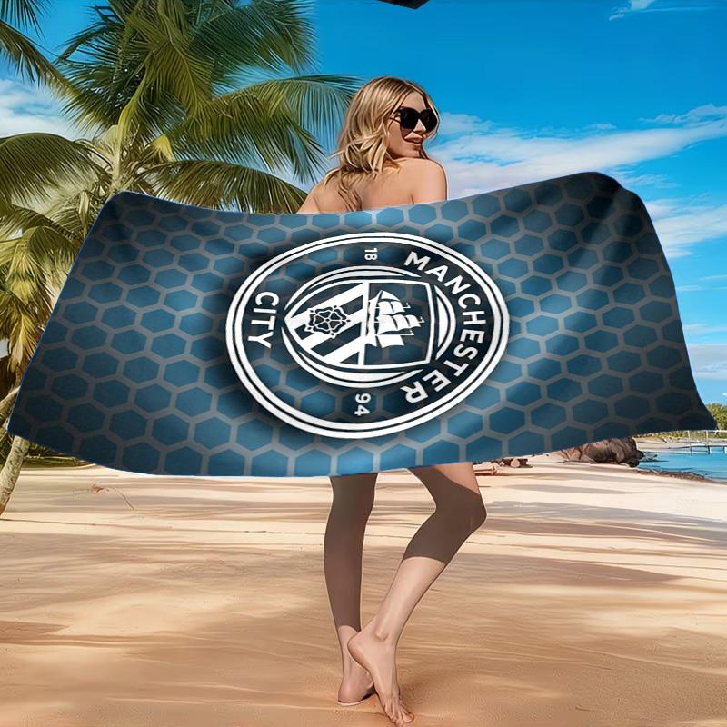 City Football Club Printed Microfiber Beach Towel, Soft And Absorbent, Quick-Dry, Ideal for Summer Travel, Beach Essential, Swimming Pool