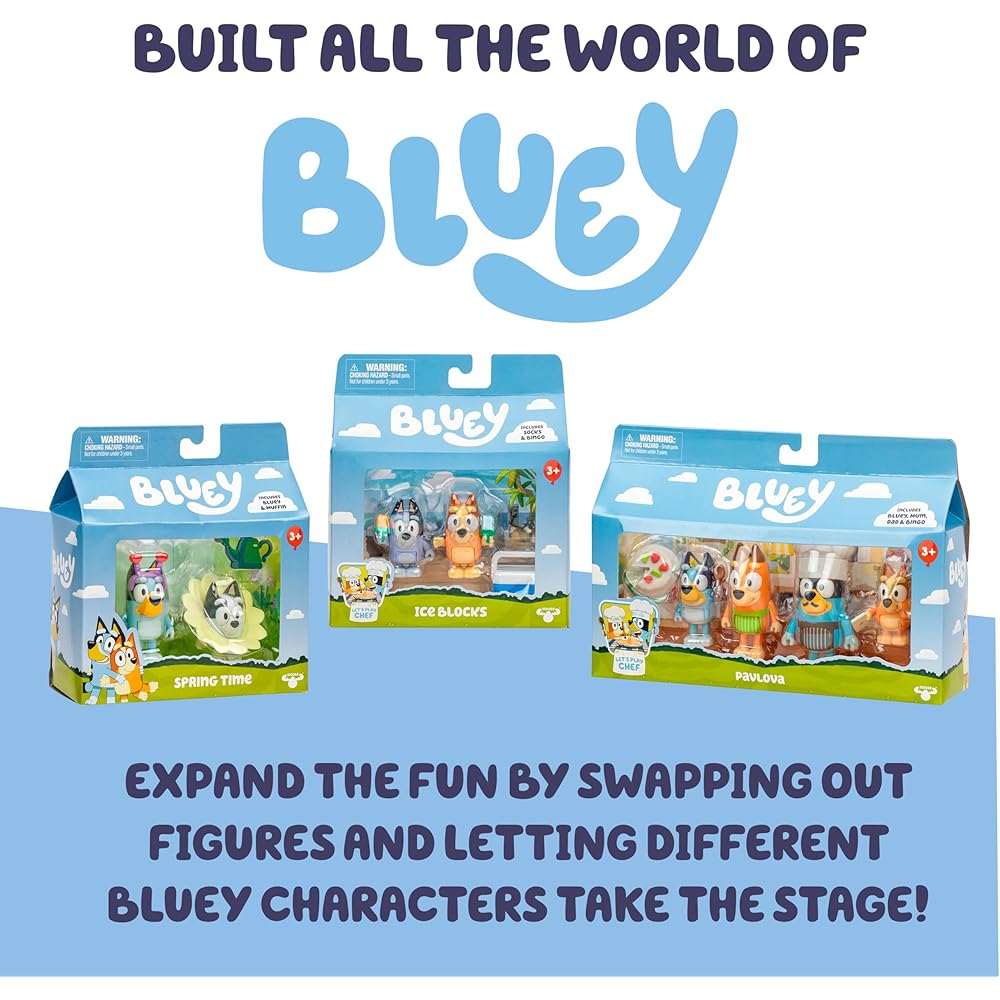 Набор из 2 фигурок BLUEY Baby Race | Набор из 2 фигурок с Чили и Малышом и аксессуарами для колыбели, 17616