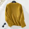 Autumn and Winter Women's Sweater Plus Size Casual Twist Knit Sweater Solid Colour Pullover Sweater
