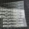 HUPX5 6pcs For Porsche Cayenne Panamera Macan 911 Taycan Boxster Cayman 918 Pajun Car Personality Sticker Fuel Tank Helmet Bike Decal